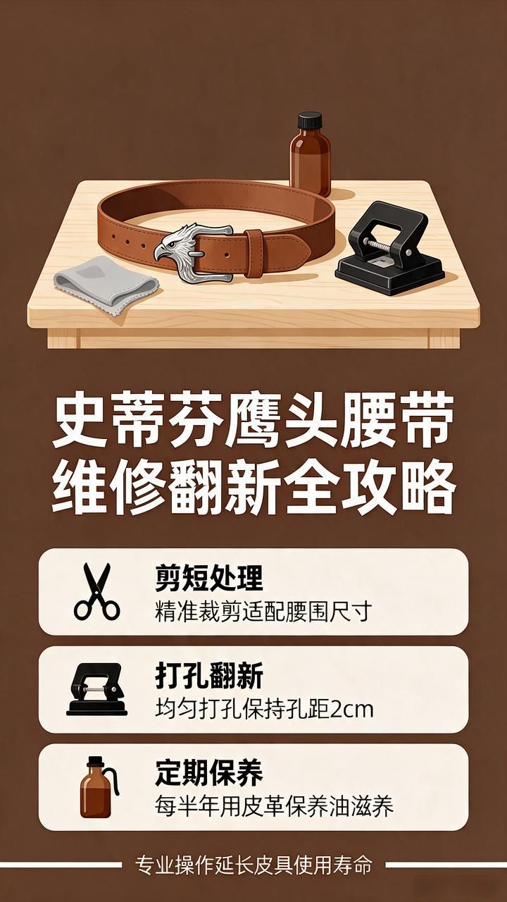 剪短皮带方法_史蒂芬鹰头腰带维修_史蒂芬鹰头腰带皮带剪短打孔维修修复翻新